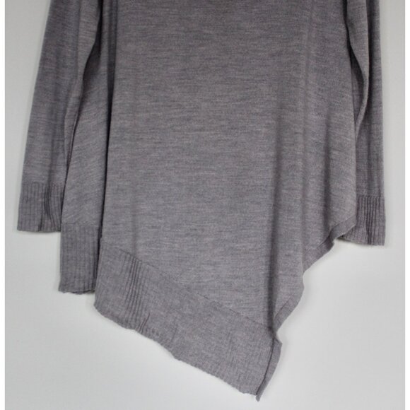 EILEEN FISHER 100% Merino Wool Gray Asymmetrical Cowl Neck Sweater, M Medium - Picture 4 of 9